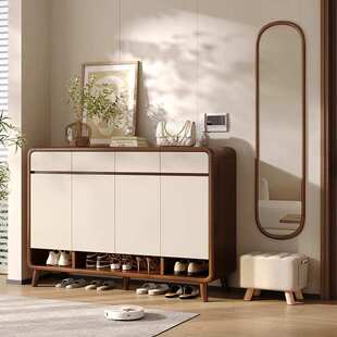 鞋柜家用门口入户收纳一体靠墙室内玄关楼道走廊2025爆款实木鞋架