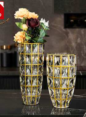 XXSP 北欧轻奢描金水晶玻璃家居摆件客厅家用创意果盘果斗