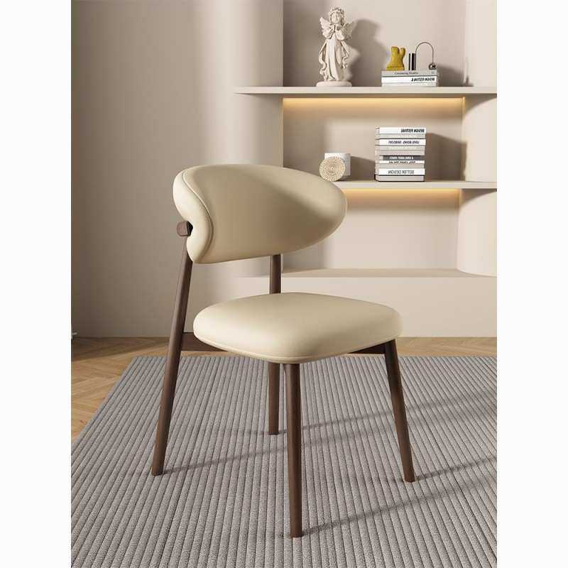 实木网红餐椅北欧现代简约轻奢家用酒店餐厅餐桌椅靠背奶油椅子