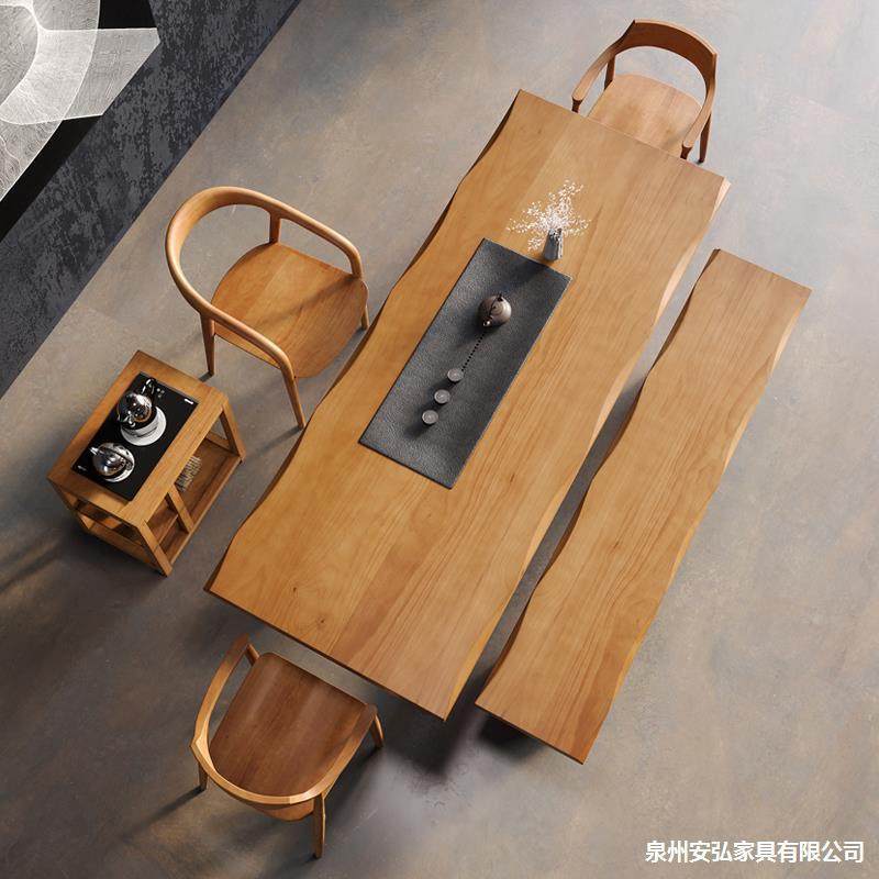 实木茶桌原木茶台新中式禅意茶室泡茶台茶桌椅组合办公室喝茶桌子