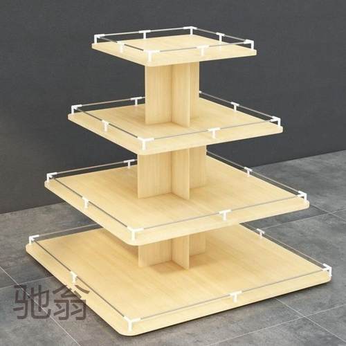 hk9中岛柜木质展柜展示柜超市货架展示架堆头产品母婴圆形零食置