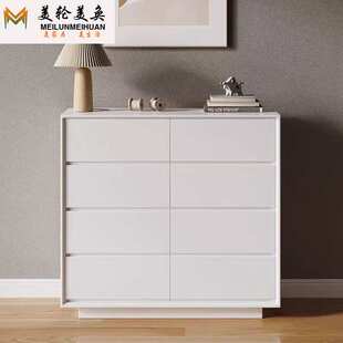 北欧极简实木四斗柜简约现代客厅八斗柜边柜落地餐边柜储物柜