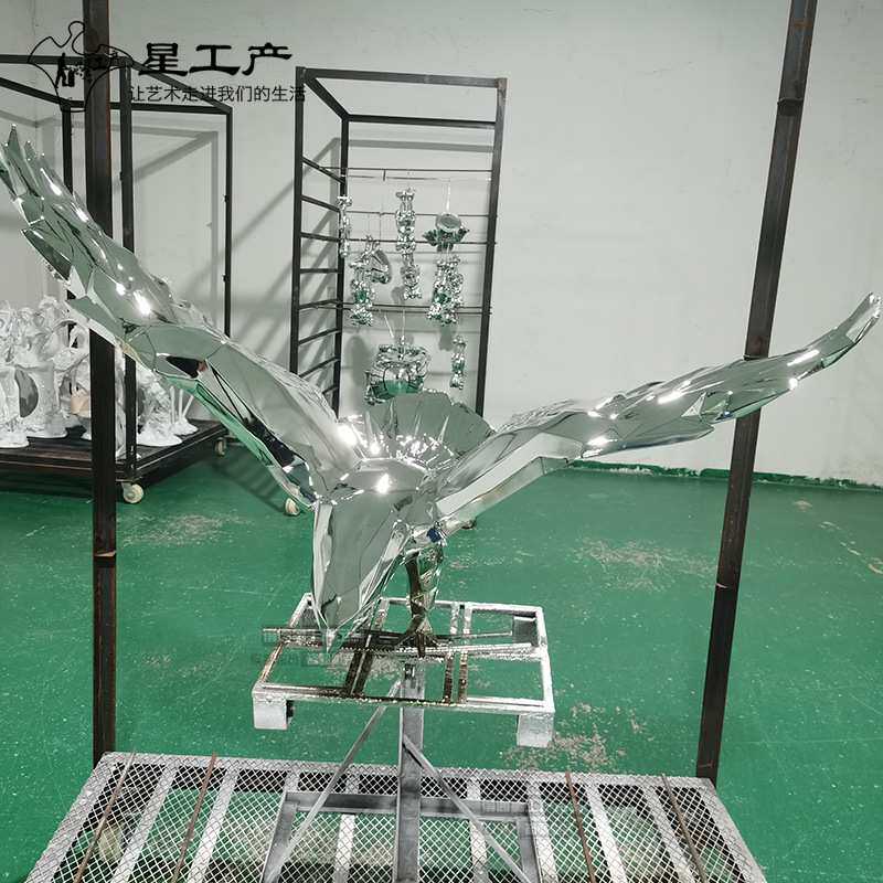 雄鹰展翅菱形动物玻璃钢室内酒店大堂售楼处大型树脂软装大鹏摆件