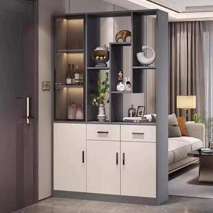 入户正对门玄关柜鞋柜一体实木酒柜2025新款隔断屏风客厅柜间厅柜