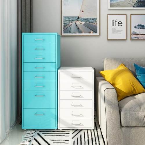 矮柜抽屉收纳柜5抽办公桌边桌下文件柜财务储物可移动高低长条柜