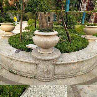 石雕花钵欧式花钵小区盆栽石钵别墅小区门口水培园林石头花盆