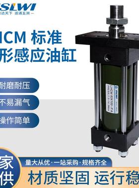 隆运LHCM标准柱形感应式油缸标准液压缸前法兰安装复动拉杆油缸