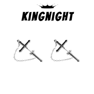 夜王 | S925纯银痞帅高级十字架耳钉男小众独特耳饰个性潮流男款