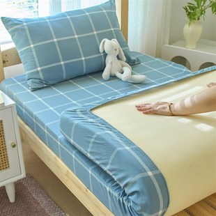 全棉学生宿舍床笠单件0.8m0.9米单人上下铺床单床X垫保护床套罩