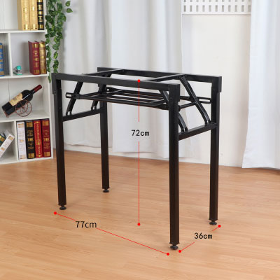 加厚办公桌腿支架铁桌脚金属铁架子双层H调节桌架长方折叠餐桌脚