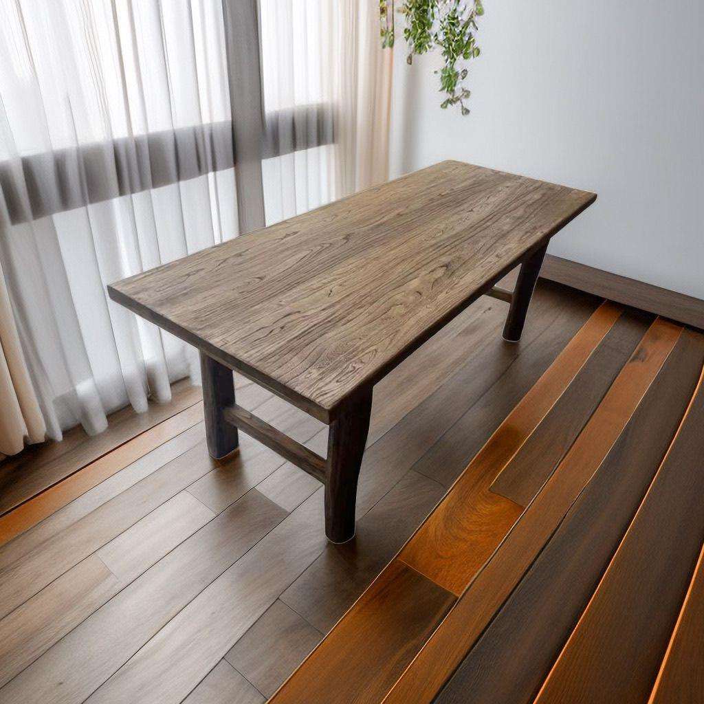 老榆木实木餐桌复古茶桌家用餐桌原木吧台电脑桌书桌民宿家用