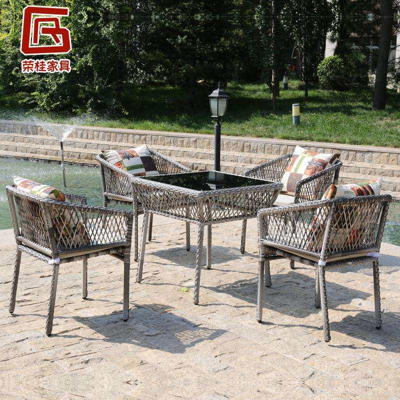 藤椅茶几五件套 户外休闲家具 庭院室外腾椅 厂家