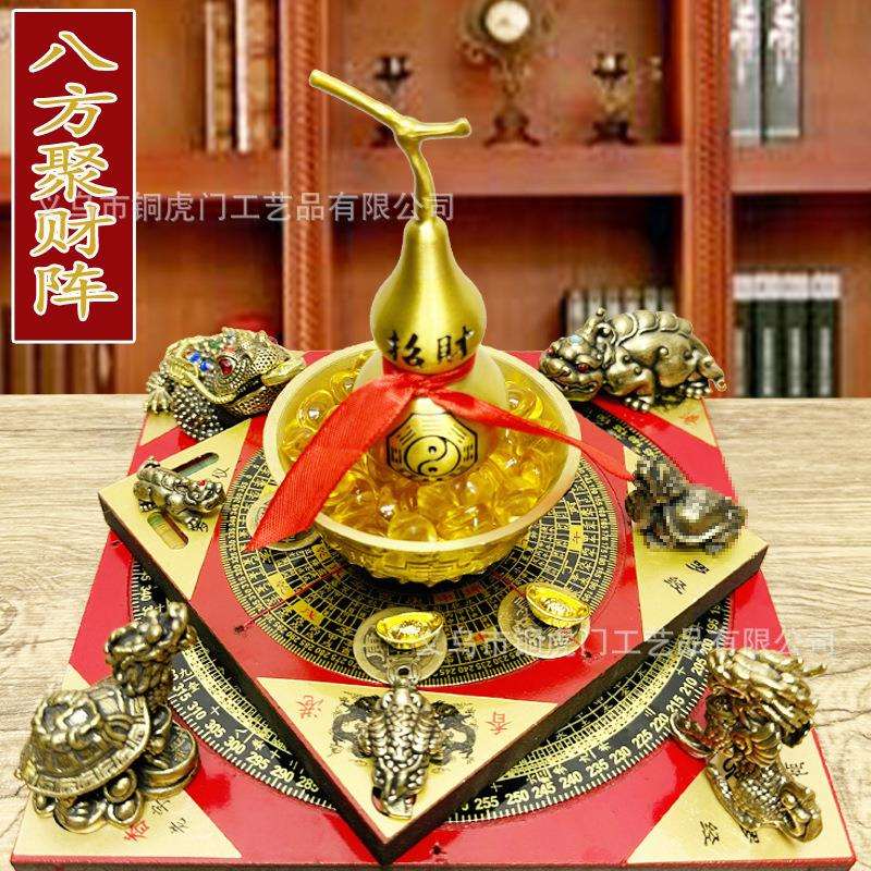 纯铜聚宝盆五爪龙葫芦摆件招财貔貅金蟾龙龟麒麟客厅玄关店铺摆件