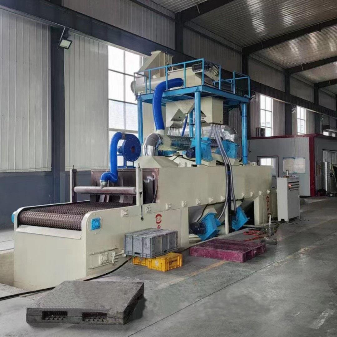 网带式抛丸机全自动喷砂机五金件铜件铝件汽车轮毂金属表面除锈