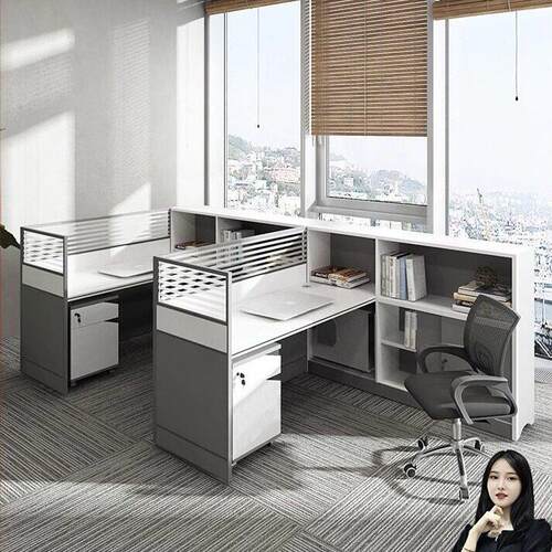 公室屏风职员桌简约现财务四人位公桌工位员工位桌椅组合