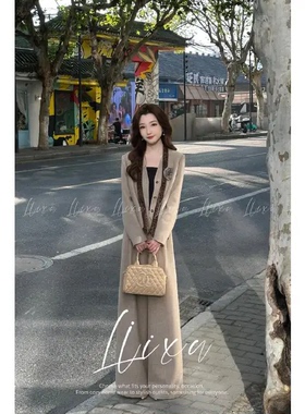 【妮妮推荐】珩绣2025秋季韩系轻熟风上衣阔腿裤四件套Y-T25853