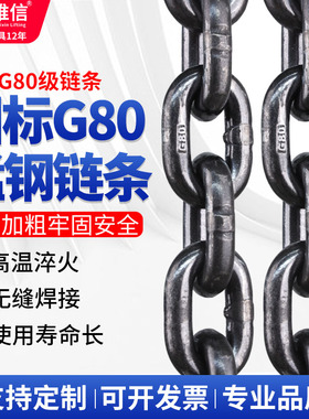 国标G80锰钢起重链条吊索具1/A2/3/5吨铁链子推车链吊链起重链条