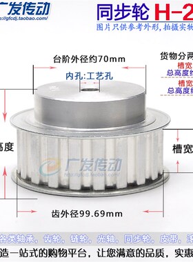 H25 H型铝合金j同步带轮 同步轮齿数25 齿距12.7mm 带宽27/32