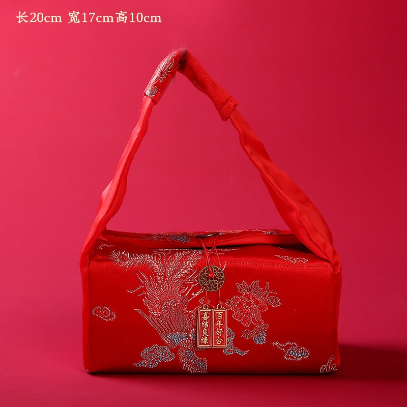 彩礼现金礼盒结婚l订婚聘金礼金箱提亲钱袋子礼金盒陪嫁包首饰袋