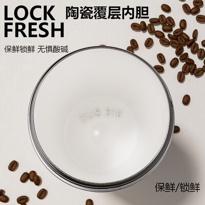 HOLLYBABY保温咖啡杯女男2024新款J便携手提随行陶瓷内胆车载水杯