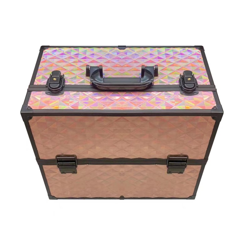 新款大号三层铝合金手提r化妆箱大容量多层美甲纹绣美容工具箱美