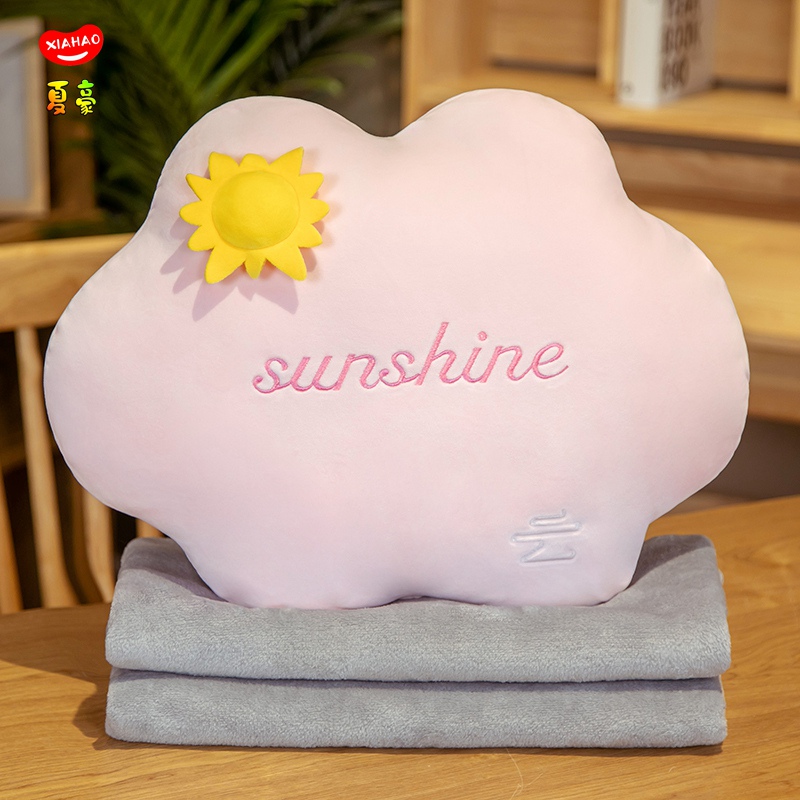 云朵抱枕被子两用可拆洗办v公室毯子二合一汽车用空调毯午睡小枕
