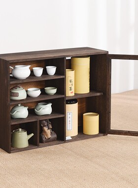 桌面收纳盒化妆品手办盲盒防尘置物架茶具多宝阁文具画笔彩铅首饰