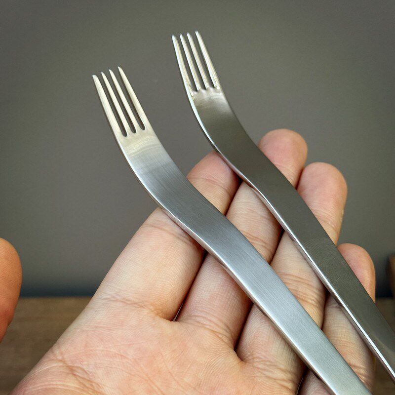 出口304不锈钢高颜值创意日式水果叉户外简洁月饼叉凉粉叉
