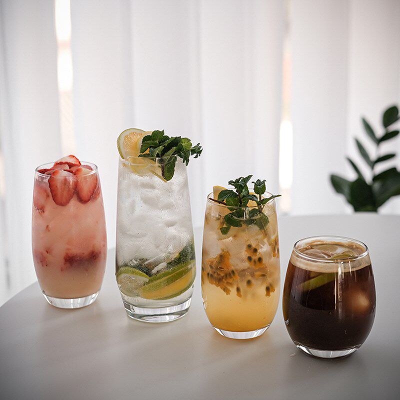 莫吉托mojito杯酒吧柯林杯玻璃长饮杯柠檬果汁杯调酒杯子鸡尾酒杯