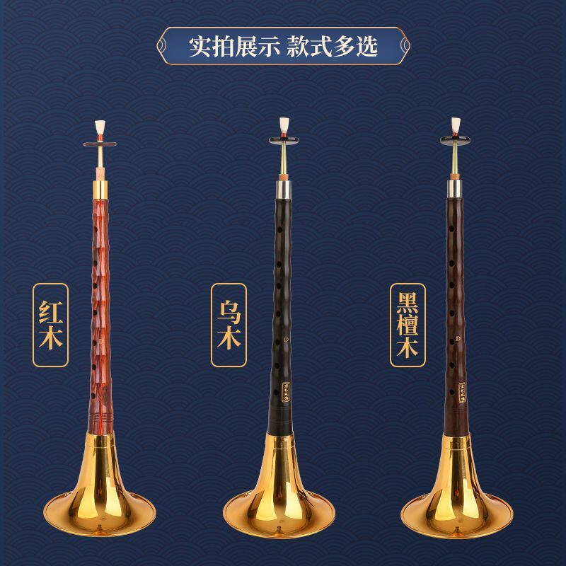 演奏乌木黑檀木唢呐乐器全套初学者专业入门d调D调民族大小号喇叭