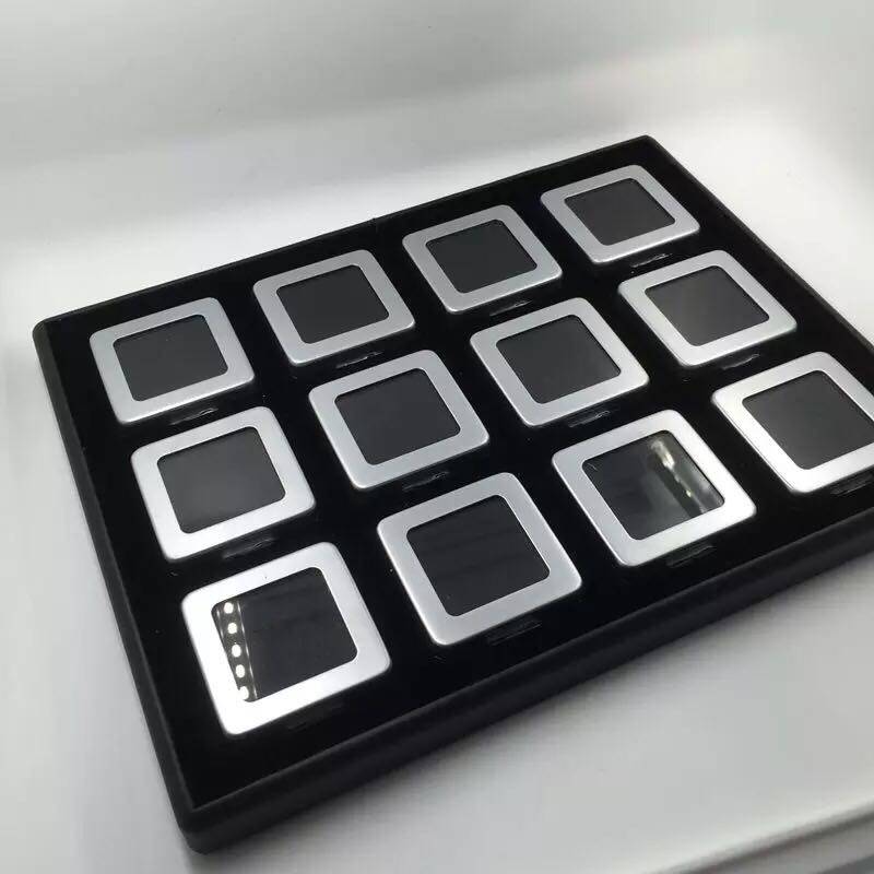 钻石盒宝石盒12裸钻透明盒彩宝盒展示盒子包装盒哑银金属盒戒面盒