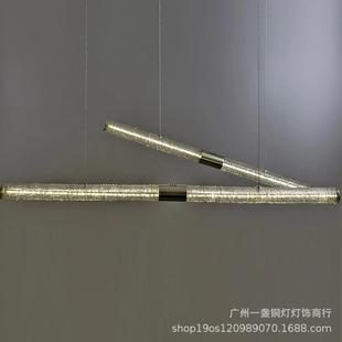 现代轻奢餐厅灯 书房吧台售楼处长条树脂办公展厅吊灯 北欧设计款