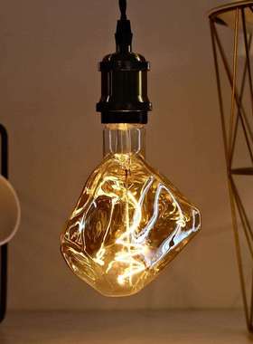 创意石头灯异形LED灯泡E27家居装饰灯LED软灯丝4W茶色灰色玻璃