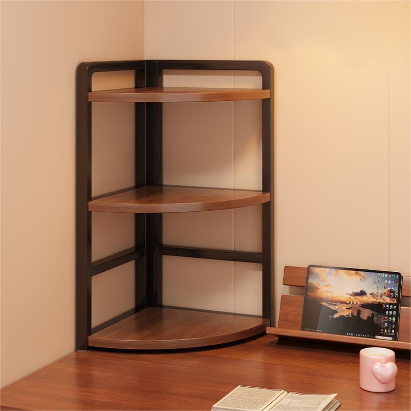 转角小型墙角桌面置物架三角架办公室收纳架书桌书柜桌上简易书架