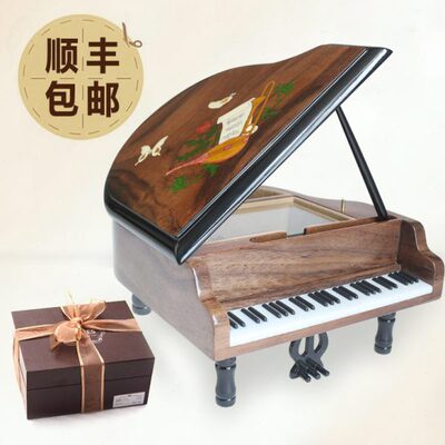 雷曼士高档木质钢琴音乐盒八音盒千与千寻创意送女七夕情人节礼物
