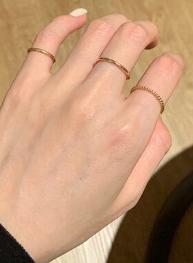 叠戴绝了！古董细金线中式复古叠搭戒指精致日常套戒实用百搭
