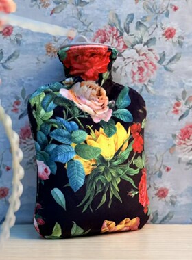 冬天热敷暖手宝冲注水热水袋防爆pvc绒布印花暖手暖脚1000ML容量