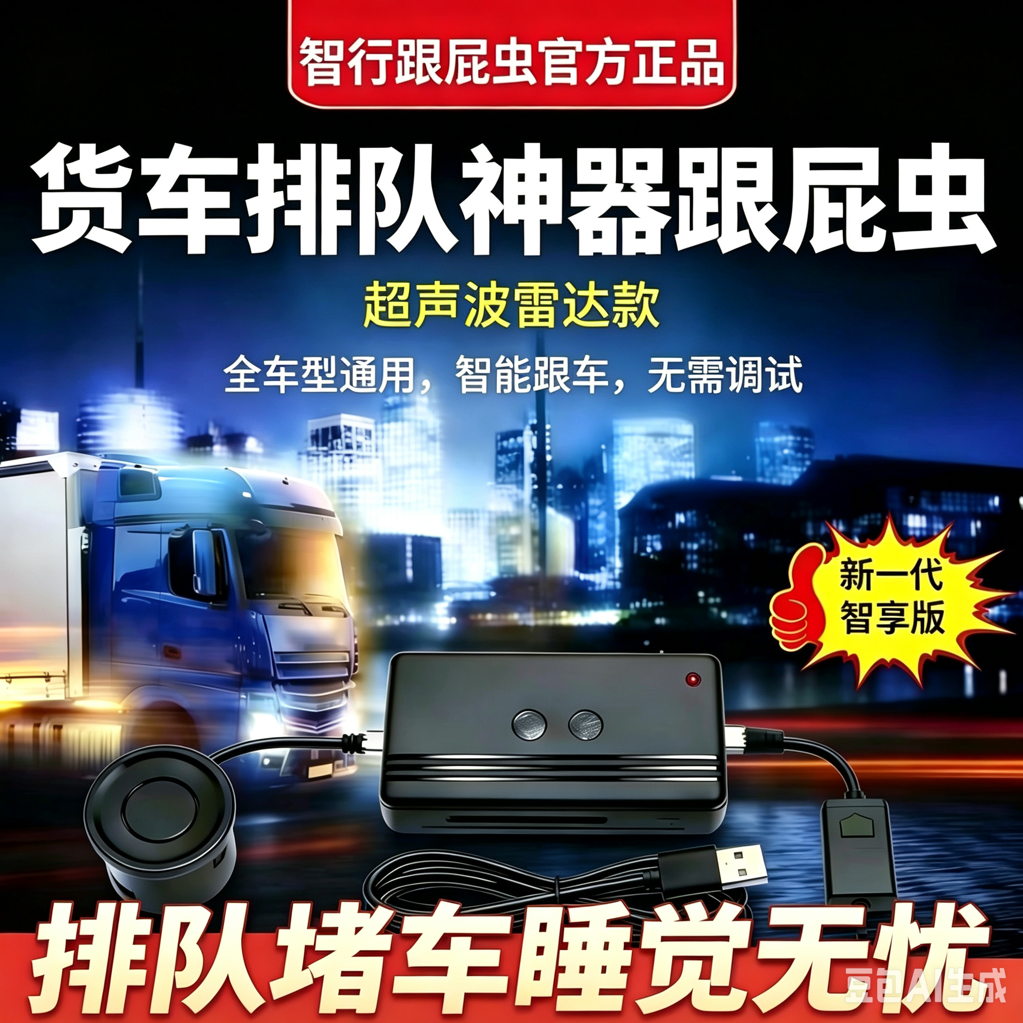 货车排队神器跟屁虫前车移动提醒跟车睡觉提醒智能感应智享版免调