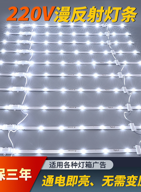 220V高压漫反射灯条LED软膜天花窗帘背景广告卡布灯箱专用led灯条