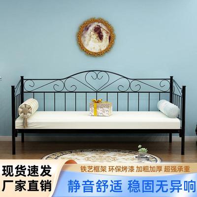 铁艺沙发床一体带护栏坐卧两用公产床简易加宽拼接儿童床跨境热销