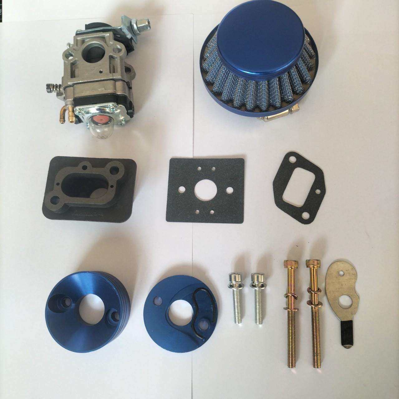 49cc化油器套件44-5化油器改装配件进气管空滤器