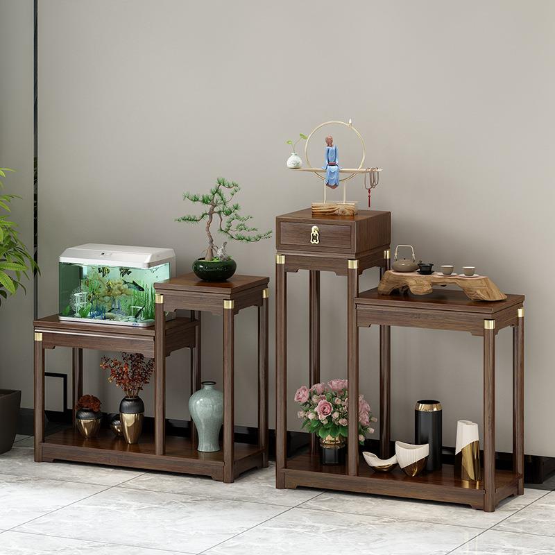 轻奢高低组合花架客厅小鱼缸架子多层阳台绿萝置物架简易沙发边几