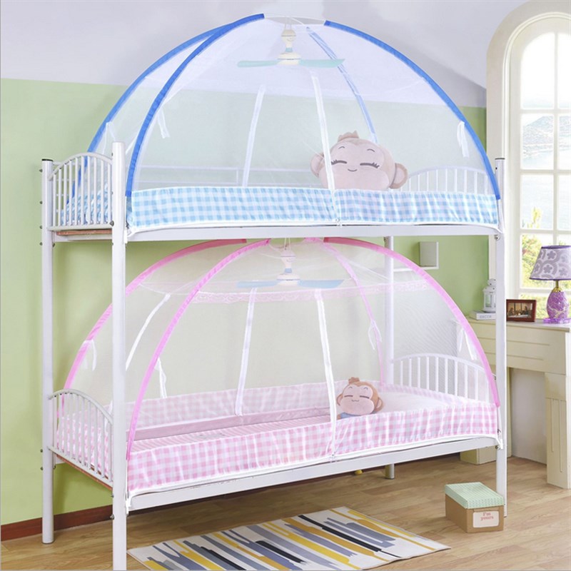 蒙古包免安装全底魔术伸缩学q生上下铺可拆洗蚊帐0.8m0.9米90cm1.