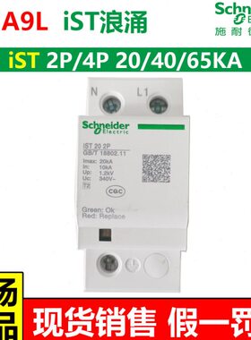 施耐德A9L二级防雷iST固定式防浪涌保护器2P/4P 20/40/65kA断路器