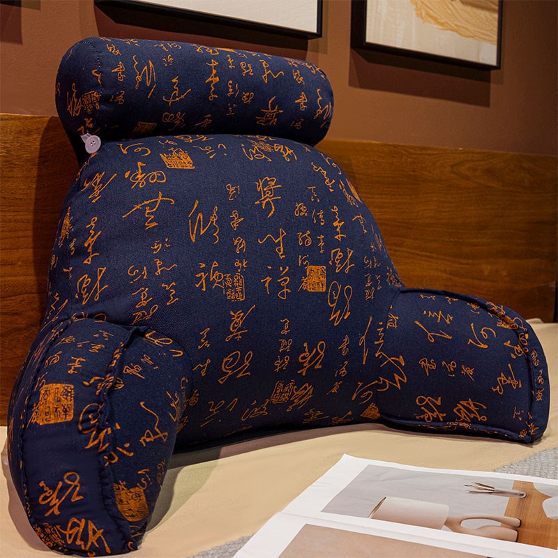 书法床头靠垫软包大靠背护腰靠枕学生宿舍躺床上玩手机.沙发抱枕