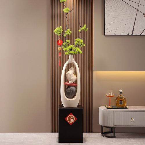 马上有钱客厅大型落地摆件高级感电视柜沙发J旁招财装饰品开