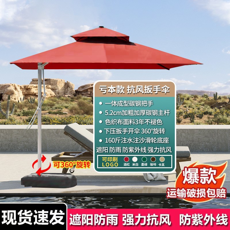 户外遮阳伞庭院伞露台阳台摆x摊大太阳伞别墅花园室外灯条珠罗马