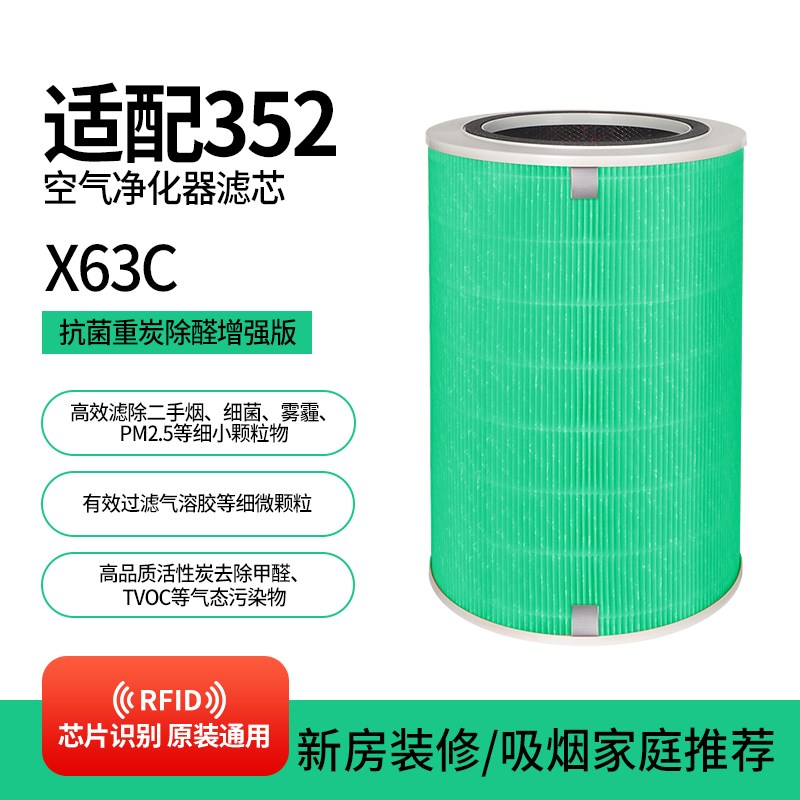 适配352空气净化器滤芯nx50/x60/x50s/x63c/x66c/x63过滤网