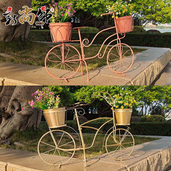 花园庭院自行车装饰品铁艺种植花缸户外多肉造阳台花盆型绿萝架子