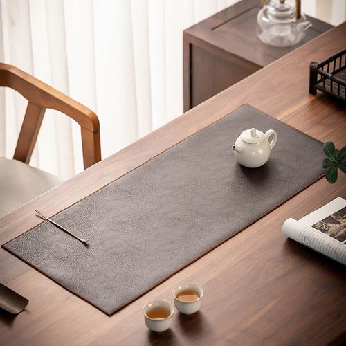 匠序防水皮革茶席新中式桌旗禅意茶台茶I艺轻奢高端茶几桌布茶桌